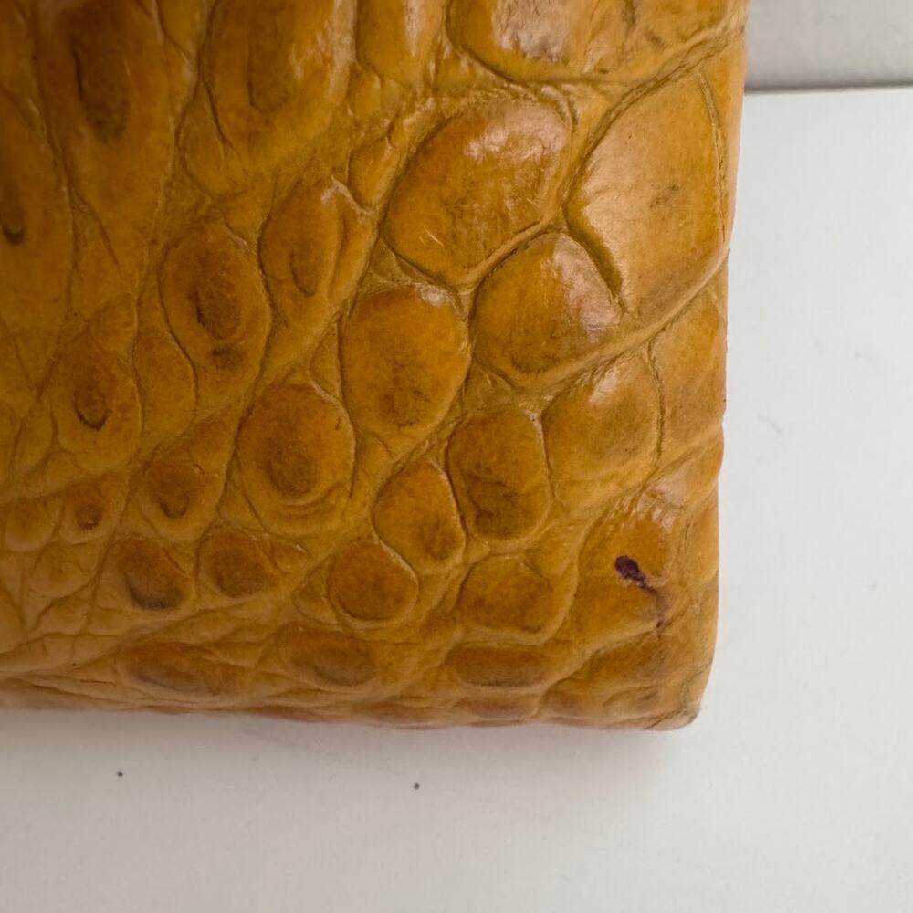 Brahmin Mojito Melbourne Croc Leather Bag Crossbody Turn Lock Yellow Mustard - Picture 7 of 12